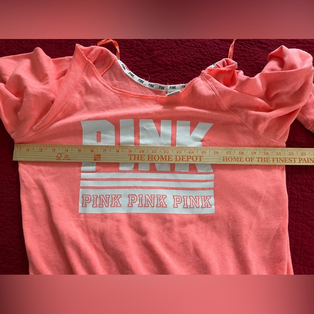 Victoria's Secret PINK Coral Sweatshirt like new Medium - Picture 13 of 13